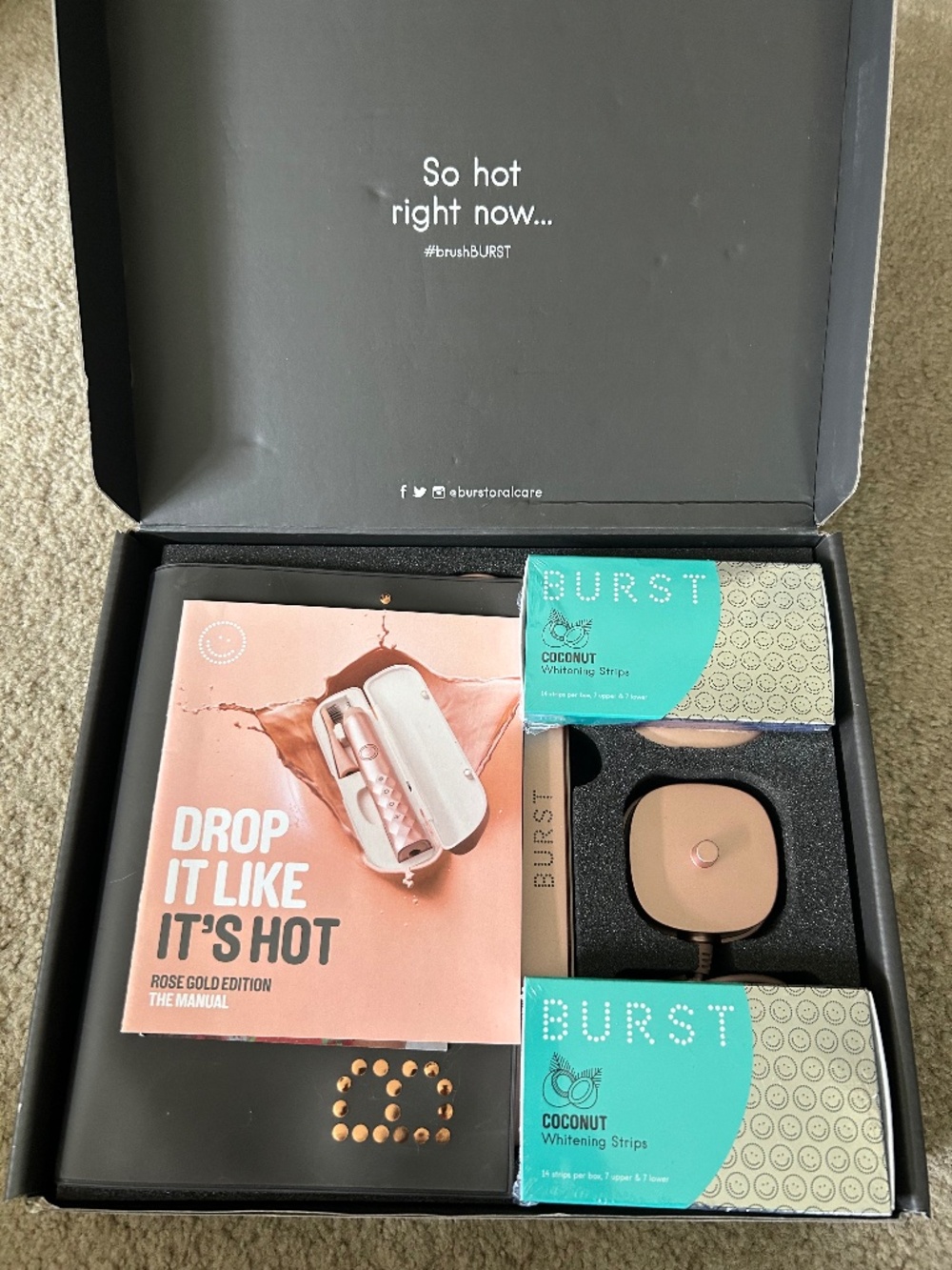 NEW IN BOX - BURST SONIC TOOTHBRUSH KIT, ROSE GOLD EDITION